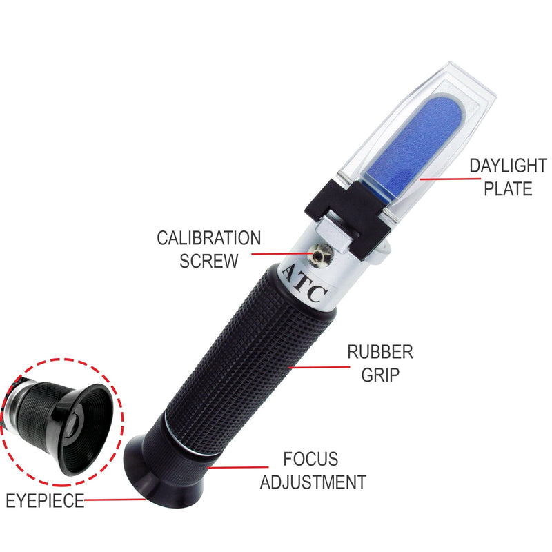 Handheld Refractometer 0~80% Ethyl with ATC 10~30°C Liquor Making, Liqueur MakersTool Meter