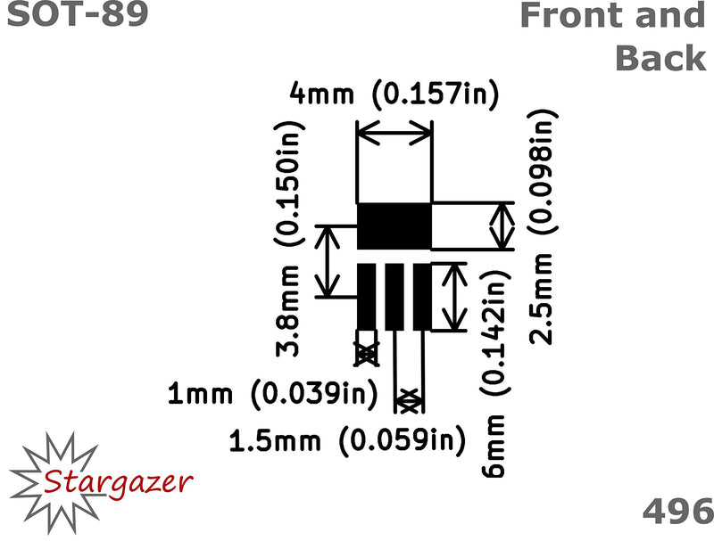 Stargazer SMD to DIP Breakout for SOT-223 and SOT-89 with Gold Plated Headers [5 Pack]