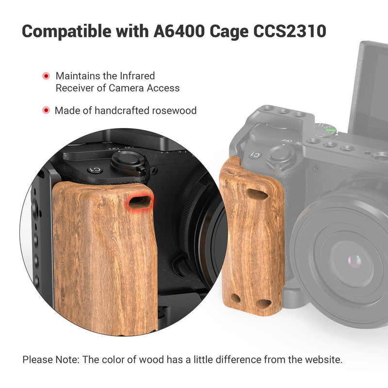 SMALLRIG Wooden Handle Handgrip for Sony A6400 Cage – APS2318