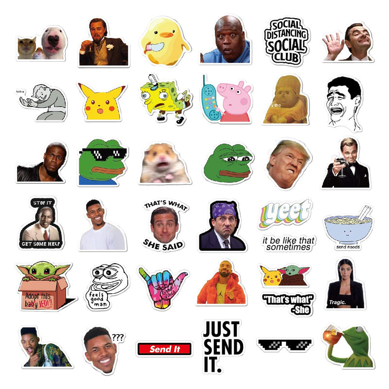 156pcs Funny Meme Vinyl Stickers Pack, Vine Stickers for Laptop, iPhone, Water Bottles, Computer, and Hydro Flask, DIY Decor for Bumper Wall (Meme)