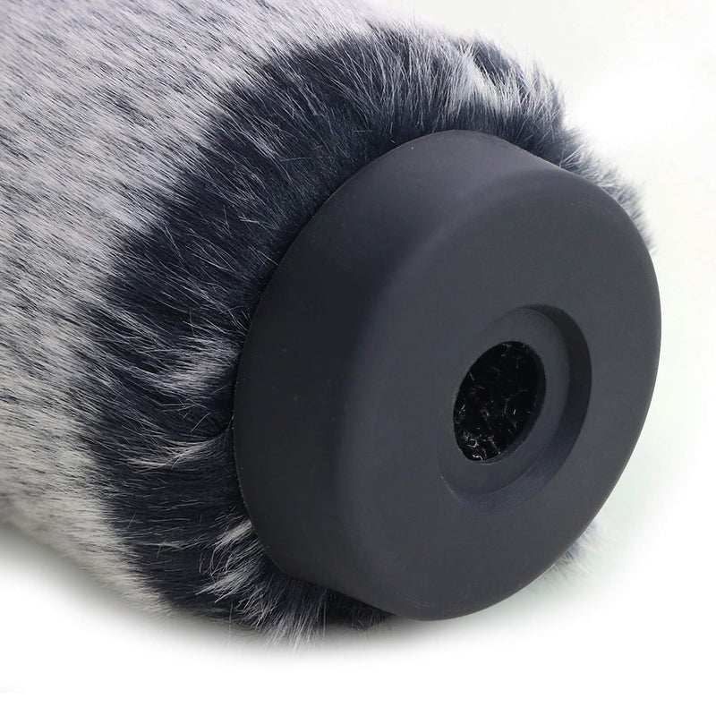 NTG4+ Microphone Windmuff - Windscreen/WindShield for Rode NTG4+ Shotgun Mic and Microphones with Maximum Slot Length of 160mm (6.3") and Diameter of 18-24mm by YOUSHARES (Black White)