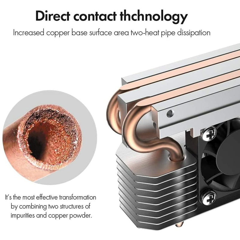 Titanium Micro TMHSFM3 Nitro M.2 NVME 2280 Heatsink Dual Cooler with 30mm PWM Fan