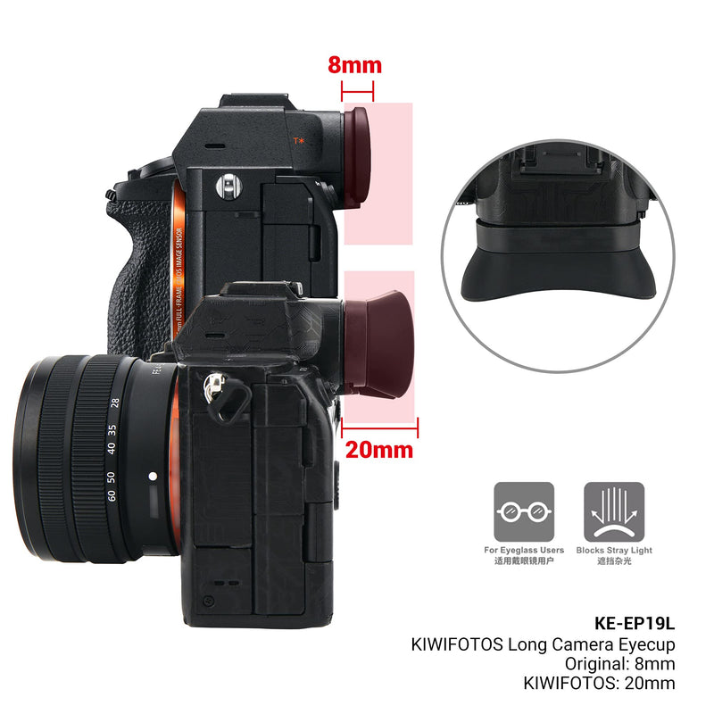 Kiwifotos Soft Long FDA-EP19 Viewfinder Eyecup Eye Cup Eyepiece for Sony A7IV A7 IV A7M4 A7S III A7SIII A7S3 A1 Alpha 1 Camera Sony FDA-EP19 Replacement