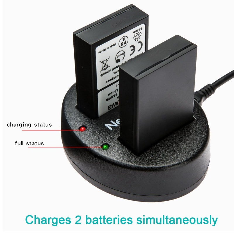 Newmowa BLS-1 Replacement Battery (2-Pack) and Dual USB Charger for Olympus PS-BLS1, BLS-1 Batteries and Olympus PEN E-PL1, E-PM1, EP3, EPL3, Evolt E-420, E-620,E-450, E-400, E-410 Digital SLR Cameras