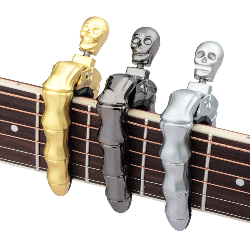 Capo, Guitar Capo Skull Capo for Acoustic Guitar, Electric Guitar, Ukulele, Banjo, Mandolin, Bass, and Classical Guitar gold