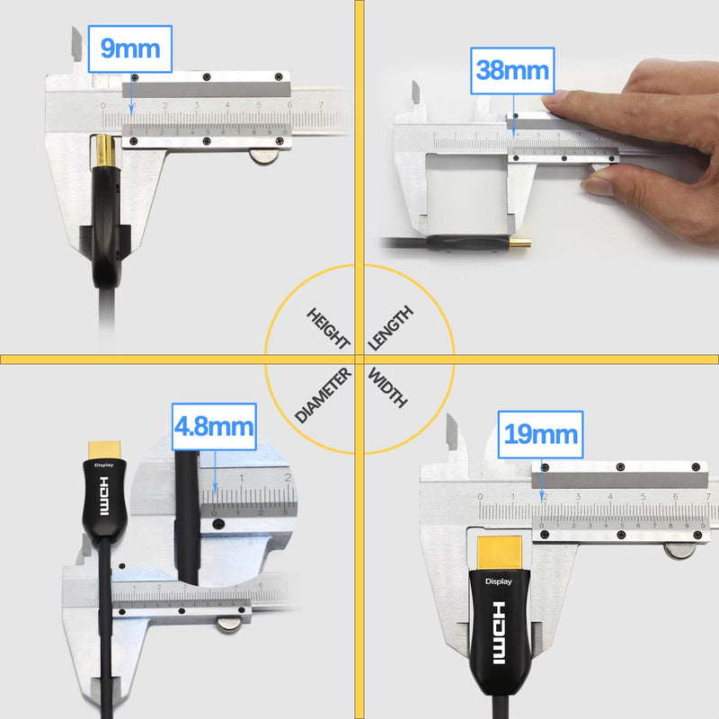 MavisLink HDMI Fiber Optic Cable 30FT 4K 60Hz HDMI2.0b 18Gbps HDR10 ARC HDCP2.2 Slim Flexible for HDTV, Game Console, 4k Projector, Home Theatre 30FT HDMI Fiber Cable