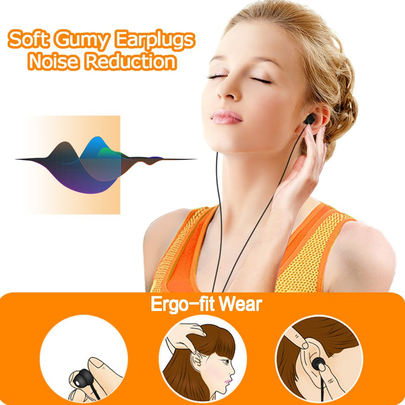 MAXROCK Sleep Earplugs - Noise Isolating Ear Plugs Sleep Earbuds Headphones with Unique Total Soft Silicone Perfect for Insomnia, Side Sleeper, Snoring, Air Travel, Meditation & Relaxation(Black) Black