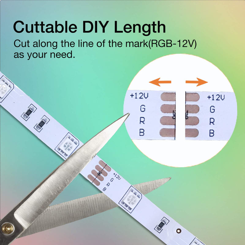 Volivo Led Strip Lights for Bedroom 25ft, Flexible RGB Led Lights for Bedroom Color Changing Led Rope Lights Strip with Remote