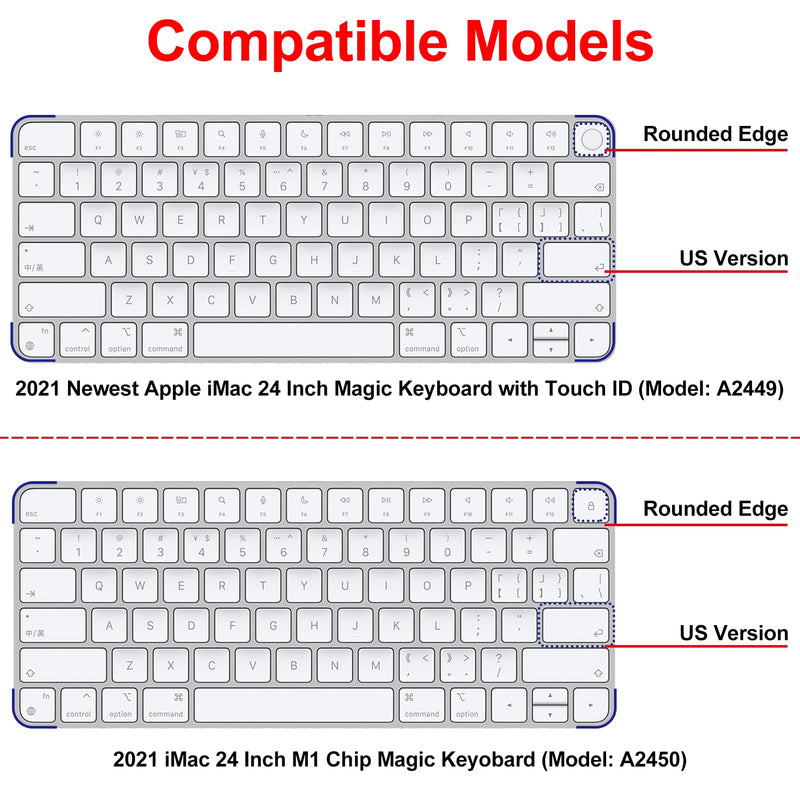 Silicone Keyboard Cover for 2021 New Model A2449 iMac Magic Keyboard with Touch ID with Numeric Keypad, Washable Dustproof Apple iMac Magic Keyboard Skins Apple Magic Keyboard Covers (Black) 1 Pack Black