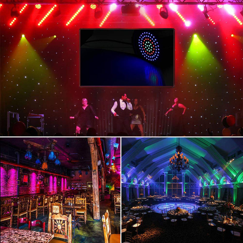 [AUSTRALIA] - KOOT 78LEDS Effect Light DJ Disco Party light Stage light Strobe Lights Up Lighting Wedding Wash Sound Activated with Remote Control and DMX for Karaoke Bar black1 