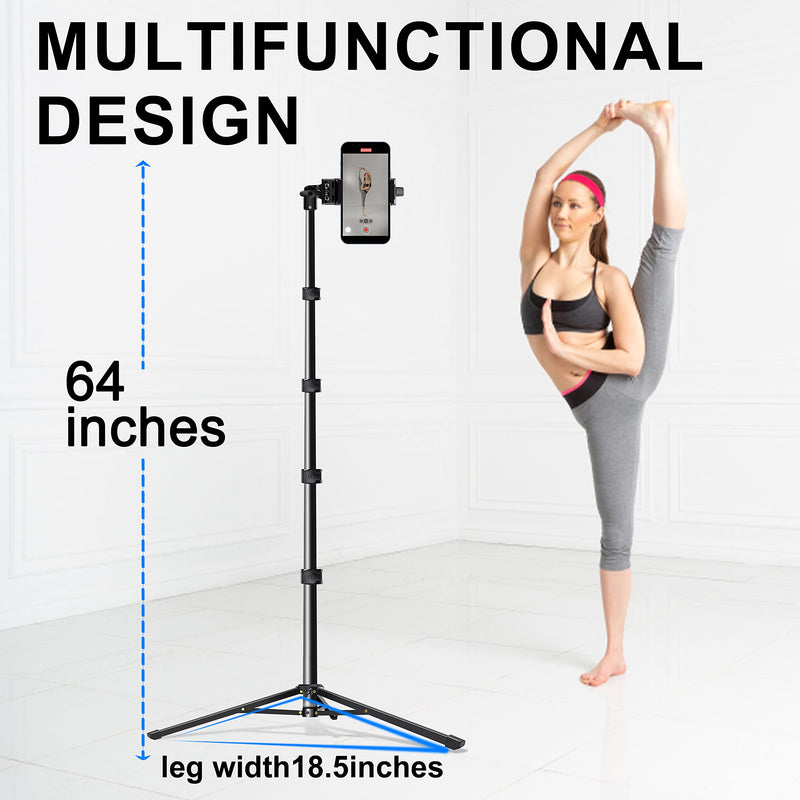 64 Inch Selfie Stick Tripod with Wireless Remote, Phone Tripod Stand Group Selfies/Live Streaming/Video Recording Compatible with All Cellphones…