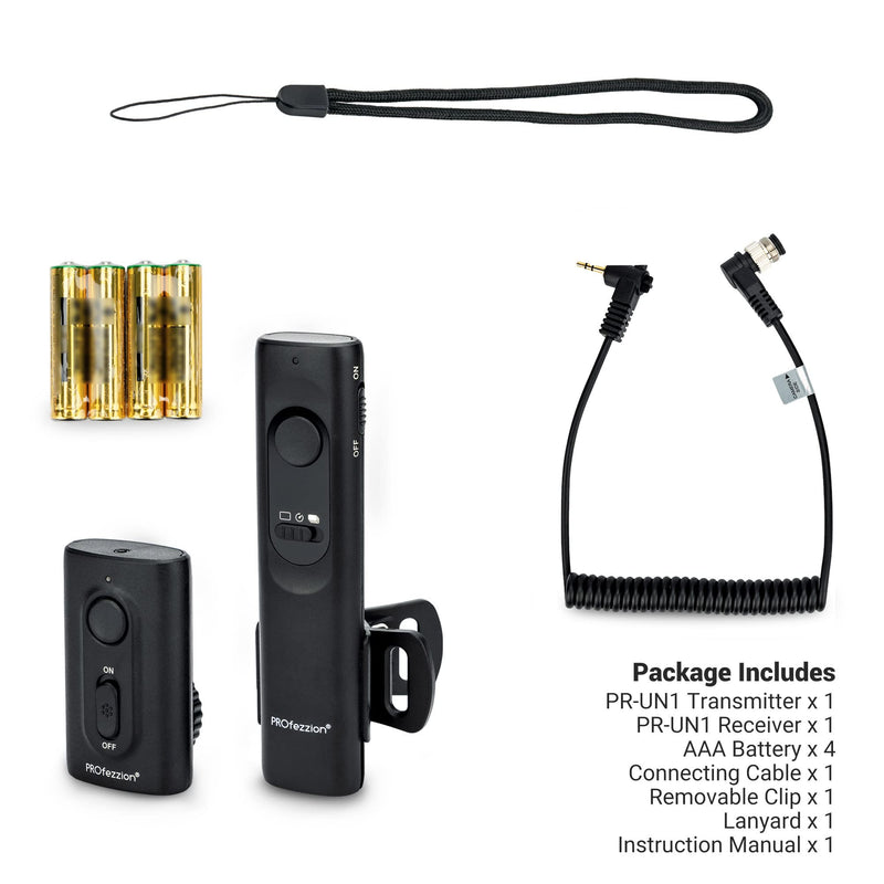 PROfezzion [164'] Wireless Shutter Release Remote Control for Nikon D850 D500 D5 D810 D810A D800 D700 D4s D4 D3 D3s D3X D2H D2X D2Hs D2Xs Camera, Radio Control Shutter Release with AAA Battery For Nikon MC-30