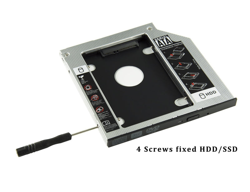 Enterest Aluminum Hardening Drive Bracket Laptop Stand CD-ROM Hard Drive Tray SSD Solid State Drive Bracket 12.7mm SATA for 2.5 HDD, SATA I II III, SDD