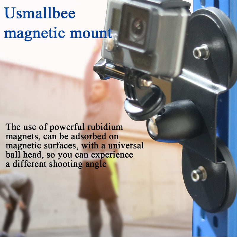 Magnetic Action Camera Mount for Gopro, usmallbee Action Camera Accessory Car External Fixed Suction Cup Bracket, Compatible with GoPro Hero9/Hero8/Hero7, GoPro Max, GoPro, APEMAN, Campark(66mm Base)