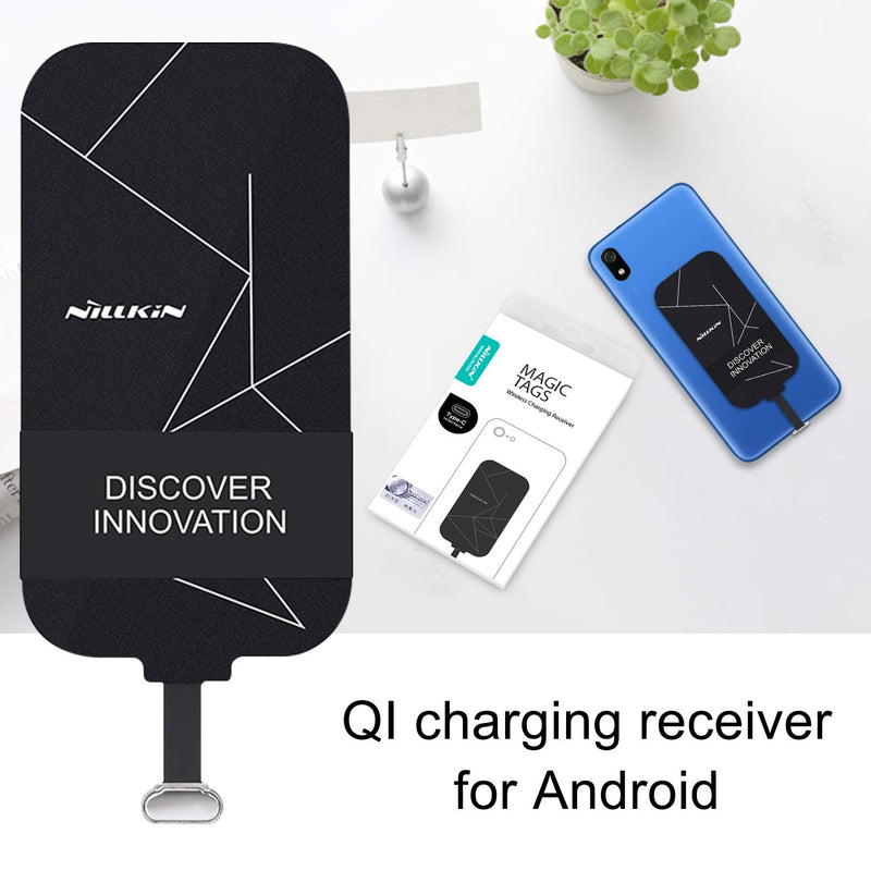 Nillkin Type C Wireless Charging Receiver - 0.16cm Ultra Thin Magic Tag Wireless Charging Receiver Chip for Google Pixel 2 XL/3a/Galaxy A8/LG V20 / OnePlus 7T/Moto X4 and Other Type C Phones Typc C Phone