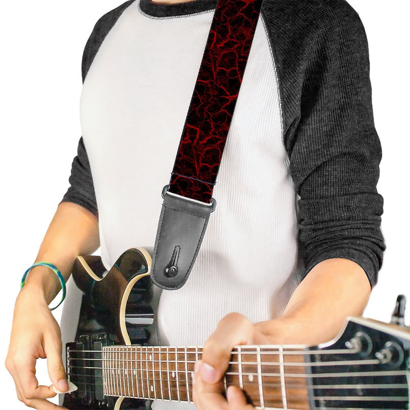 Buckle-Down Guitar Strap Marble Black Red (GS-W31359)