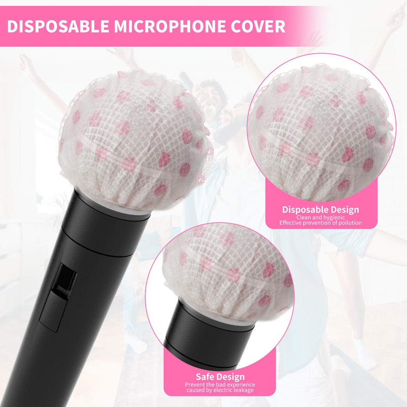 [AUSTRALIA] - 100 Pieces Microphone Hygiene Cover Disposable Microphone Sponge Cover Mic Cover Non Woven Mike Hygiene Skin Cover Karaoke Sponge Cap for Singing Rehearsal Recording Studios 