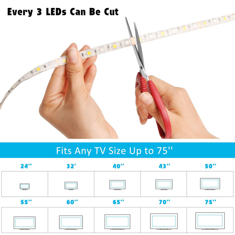 [AUSTRALIA] - Smart LED Strip Light,MOCREO WiFi LED Light Strip RGBW TV Backlight 16.4f for 24-75in Smart TV Backlight, APP Controlled,300leds,Waterproof IP65, 2.4G Hz Wi-Fi Only 