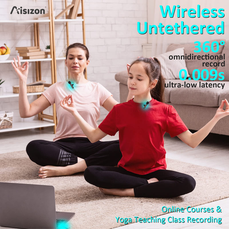 Aisizon Wireless Lavalier Microphone for iPhone, Wireless Clip Mic, Wireless Clip on Microphone A3d, for iPhone, iPad, Computer, Zoom Meeting, Video Recording, tiktok.…