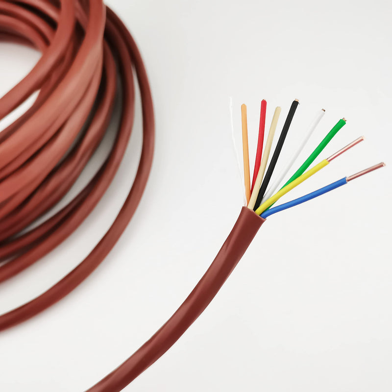 Cableague Thermostat Wire 18/8 18 Gauge 8 Conductor ETL 18-8 25 Feet Brown (18-8 Brown, 25Feet（7.5 Meter）) 18-8 Brown