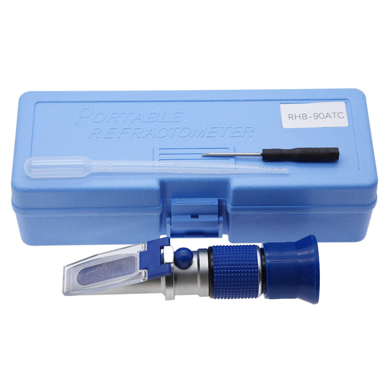 AMTAST Brix Refractometer Hydrometer 0-90% Range with ATC Refractometer for Liquid Fruit Canned Food Sugar Content Test