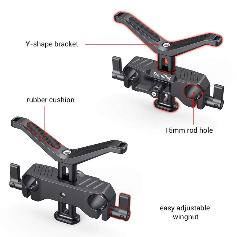 SMALLRIG 15mm Long Lens Support Bracket Height Adjustable for DSLR Camera Shoulder Rig (New) - 1087