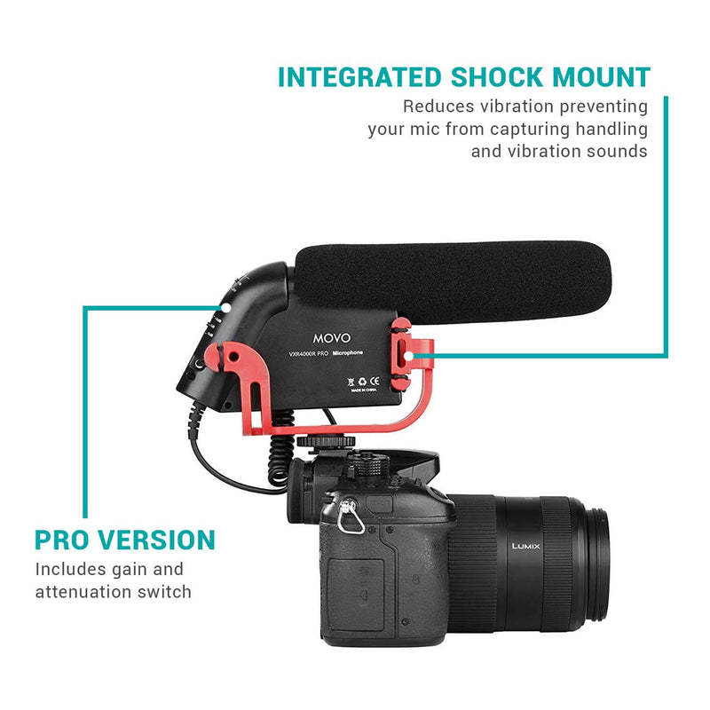 [AUSTRALIA] - Movo VXR4000R-PRO Directional Condenser Shotgun Microphone with Shockmount, Low Cut Filter, Audio Gain + Attenuation, Foam + Deadcat Windscreens and Case 