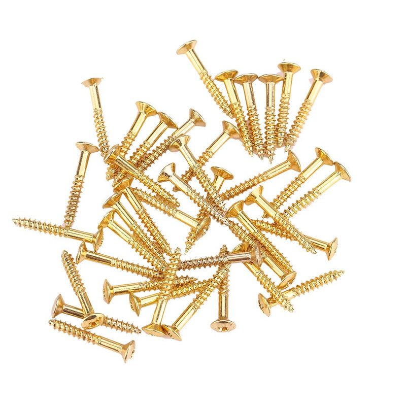 Drfeify Guitar Pickup Screws, 40pcs Humbucker Pickup Screws Set Kit Ring Surround Mounting Screws for Guitar Accessory Parts Golden