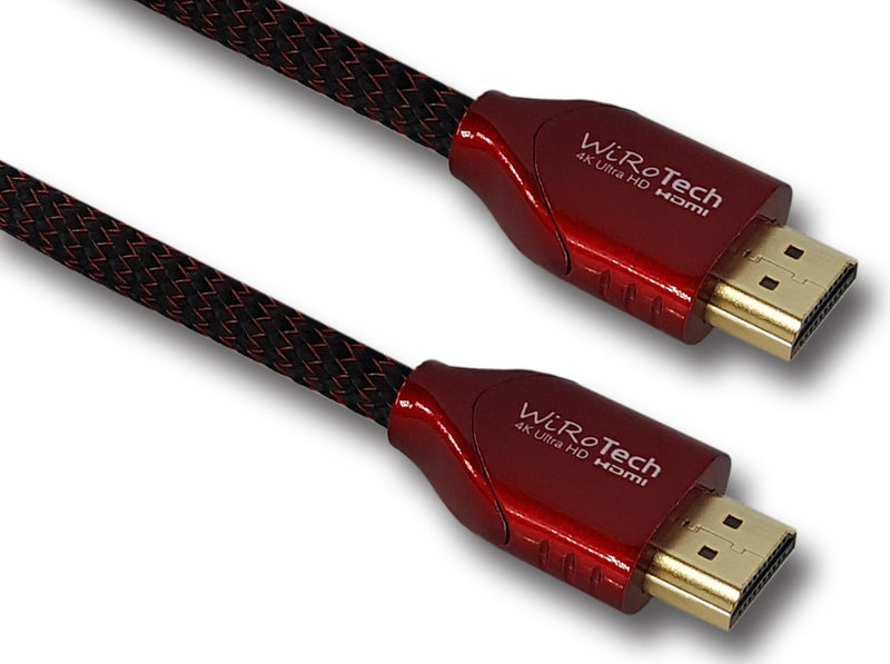 WiRoTech HDMI Cable 4K Ultra HD with Braided Cable, HDMI 2.0 18Gbps, Supports 4K 60Hz, Chroma 4 4 4, Dolby Vision, HDR10, ARC, HDCP2.2 (6 Feet, Red) 6 Feet