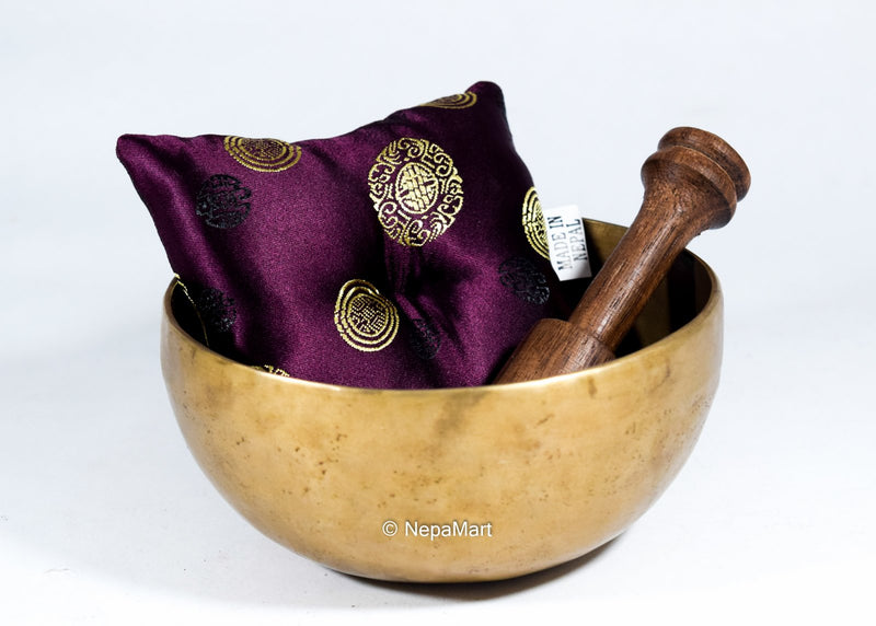 5" Singing Bowl Set with Mallet & Silk Cushion For Meditation, Chakra Healing, Prayer,Yoga, and Mindfulness, Hand beaten