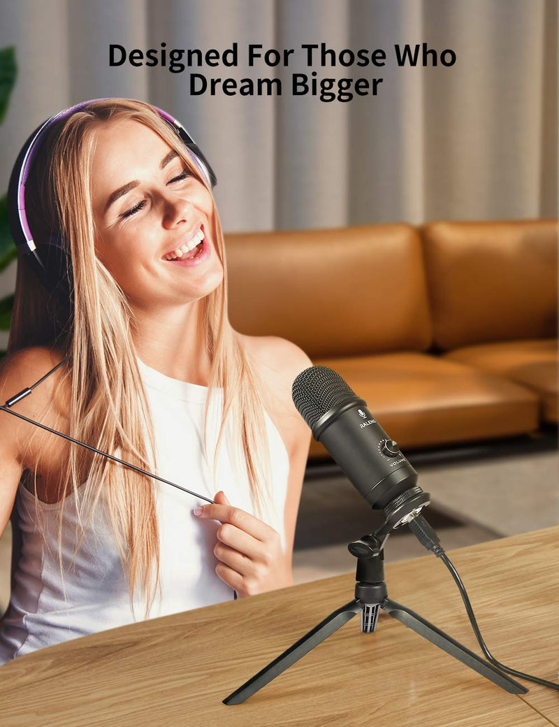 [AUSTRALIA] - USB Microphone for Computer, RALENO Professional Studio Cardioid Condenser Mic Kit Compatible with Mac PC Laptop for Skype YouTube Teaching Gaming Recording. 