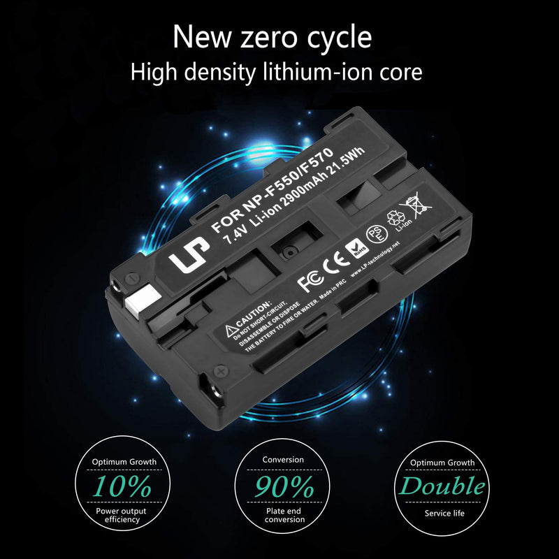 NP-F550 Battery Pack, LP 2-Pack Replacement Battery, Compatible with CCD-SC5, CCD-SC55, CD-SC65, CCD-7R910, CD-TR917, CCD-TRV120, DCR-VX2000, DCR-VX2100, DCR-VX2100E, DCR-VX2200E, HDR-FX1 & More NP-F550 2 Batteries