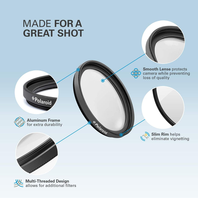 Polaroid Optics 55mm 4-Piece Filter Kit Set [UV,CPL, Warming,& FLD] includes Nylon Carry Case – Compatible w/ All Popular Camera Lens Models