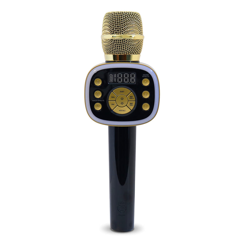 Carpool Karaoke The Mic 2.0 2021 Version, Wireless Bluetooth Karaoke Microphone with Voice Changing Effects and Duet Options, Gold 1 Gold & Black