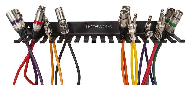 [AUSTRALIA] - Gator Frameworks Wall Mountable Cable Hanger and Organizer with 19 Cable Slots; Ranges from 5-9mm Spaces (GFW-CABLEHANGER) 