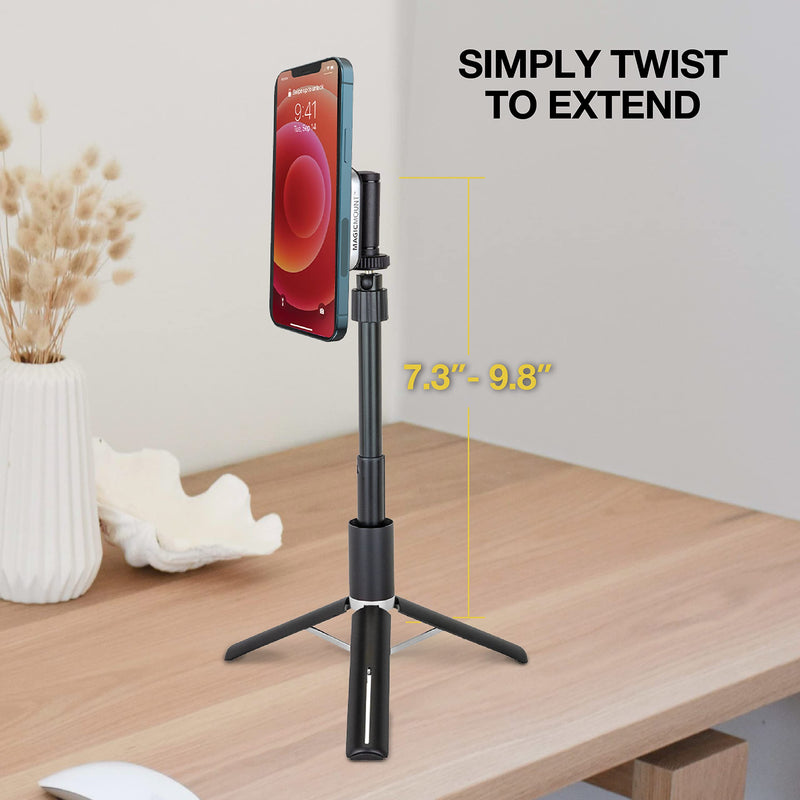 Scosche MP2TR1-SP MagicMount Pro 2 Tripod/Selfie Stick Phone Mount with Adjustable Arm Tripod with Mount Black