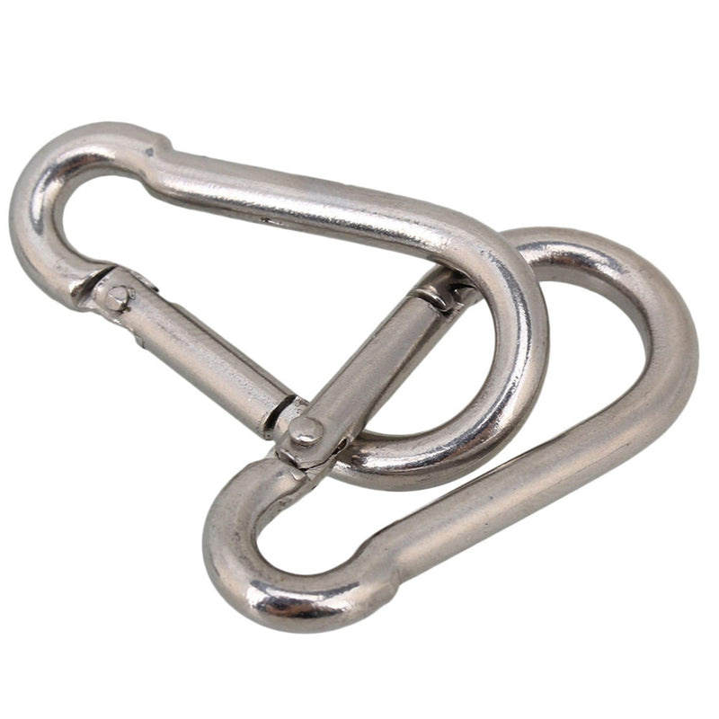 CNBTR Spring Snap Hook M4 40mm 304 Quick Link Ring Stainless Steel Multifunctional Pack of 50