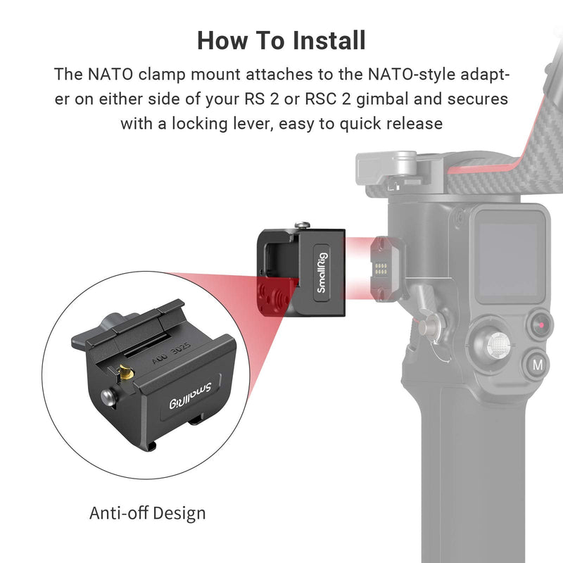 SMALLRIG NATO Clamp Accessory Mount for DJI RS 2 / RSC 2 (RS2 / RSC2) Gimbal - 3025