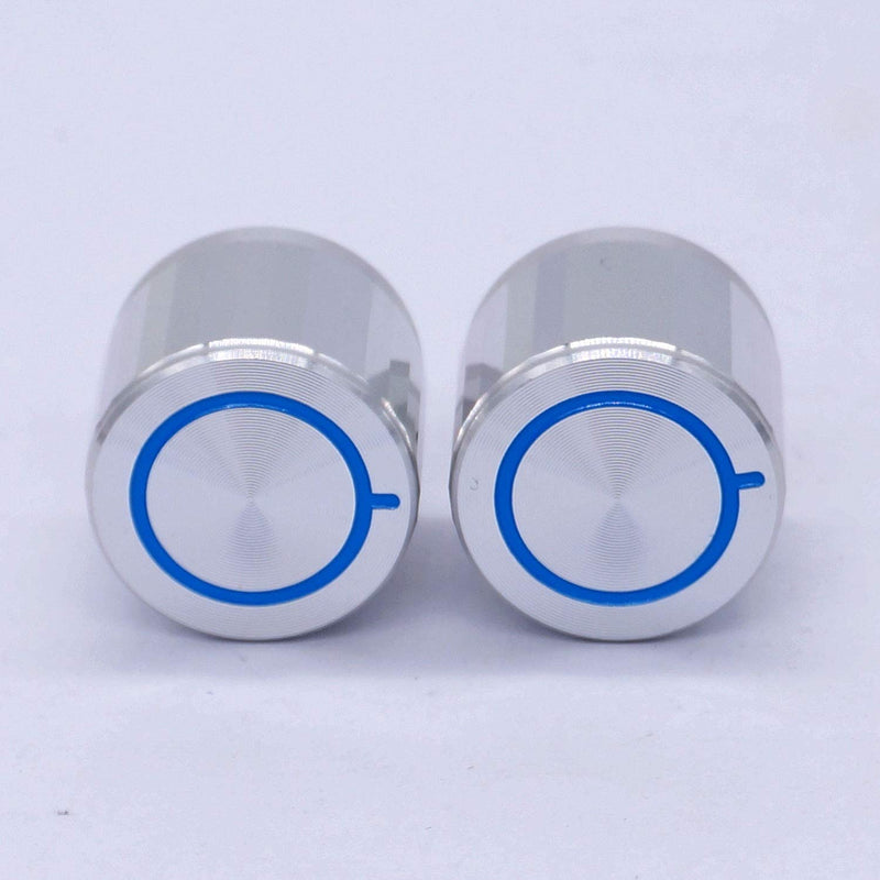 Taiss/ 2pcs Silver Aluminum Rotary Electronic Control Potentiometer Knob For 6 mm Diameter Shaft, Volume Control Knob, Audio knob, Guitar Knob，Switch Knob, 20mm dia. x 17mm height Knob-2