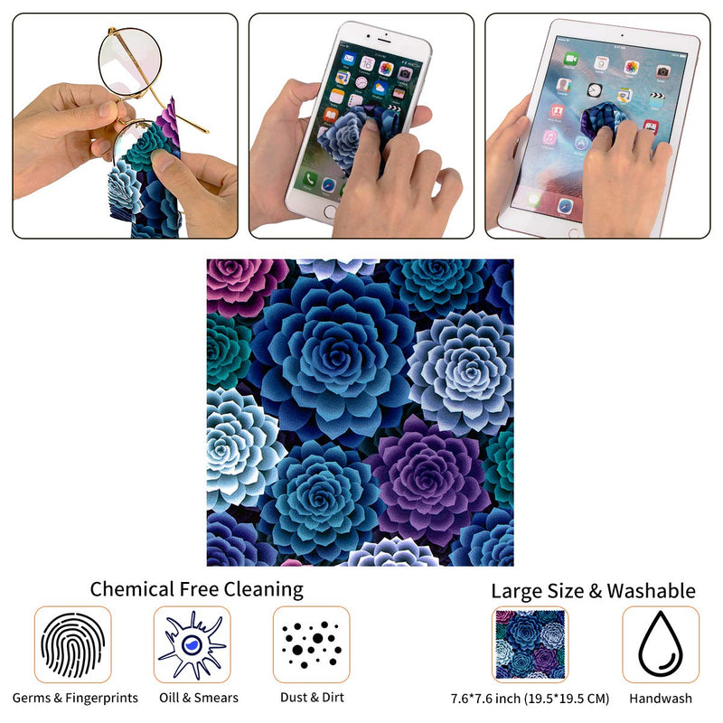 Large Size (19.5x19.5cm) Soft Elastic Cleaning Cloths for Eyeglasses, Camera Kens, Cell Phones, CD, DVD, Computers, Tablets, Laptops, Telescope, LCD Screens and Other Delicate Surfaces Cleaner 6 Pieces(Patterns Randomly Sent)