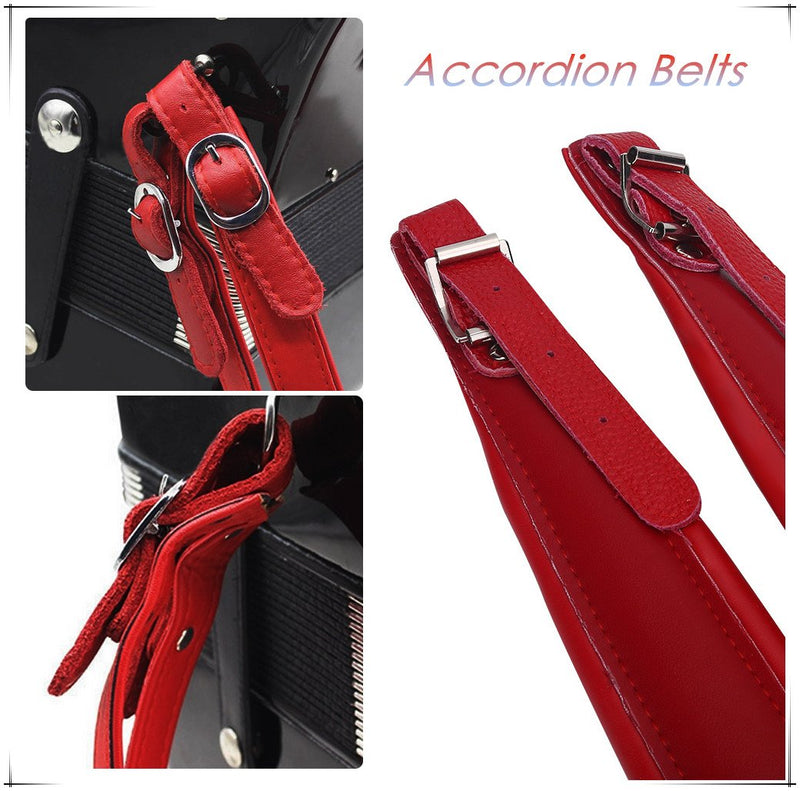 [AUSTRALIA] - Adjustable PU Leather Accordion Shoulder Straps Set Comfortable Accordion Belt Set Soft Wear-resistant Accordion straps for 16-120 Bass Accordions (Black) Black 