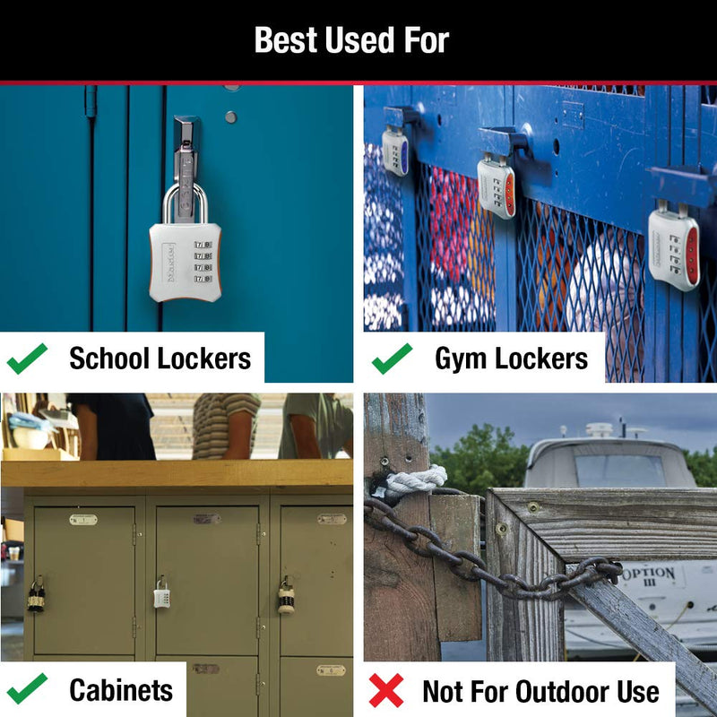 Master Lock 653D Locker Lock Set Your Own Combination Padlock, 1 Pack, Colors May Vary