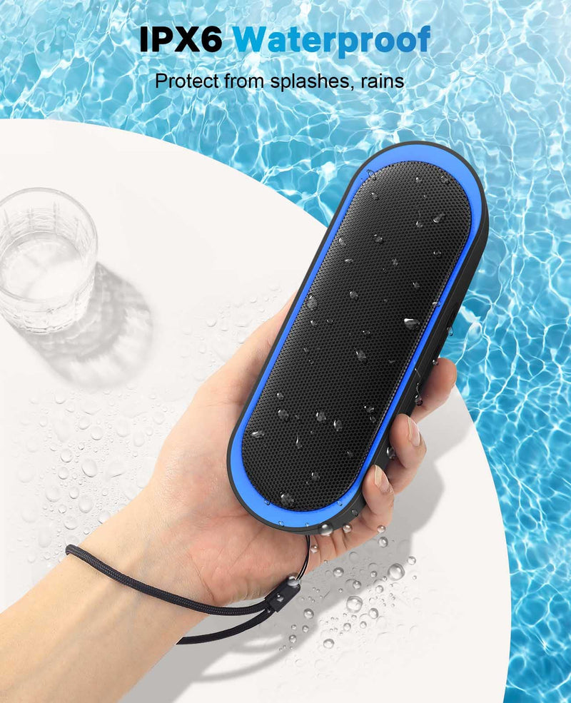 LENRUE Bluetooth Speakers, Waterproof Portable Speakers with TWS, 24 Playtime, Stereo Sound, Wireless for Home Shower Pool Beach Outdoor (Blue) Blue