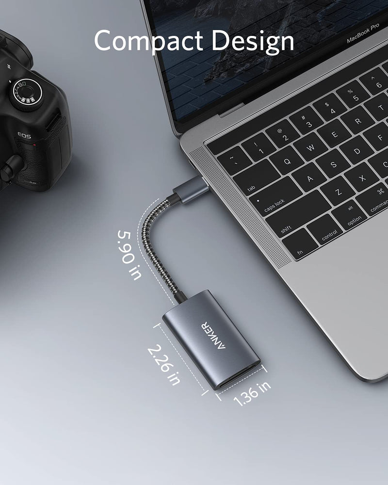 Anker USB-C SD 4.0 Card Reader, PowerExpand+ 2-in-1 Memory Card Reader, for SDXC, SDHC, SD, MMC, RS-MMC, Micro SDXC, Micro SD, Micro SDHC Card, UHS-II, and UHS-I Cards