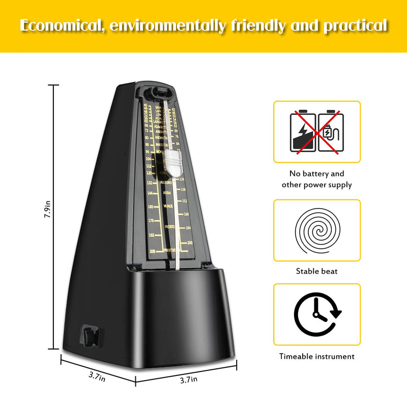 Avenda Mechanical Metronome for Guitar Bass Piano Violin Drum, Universal Classic Metronome for Instrument, Gift for Children Practicing Music Home