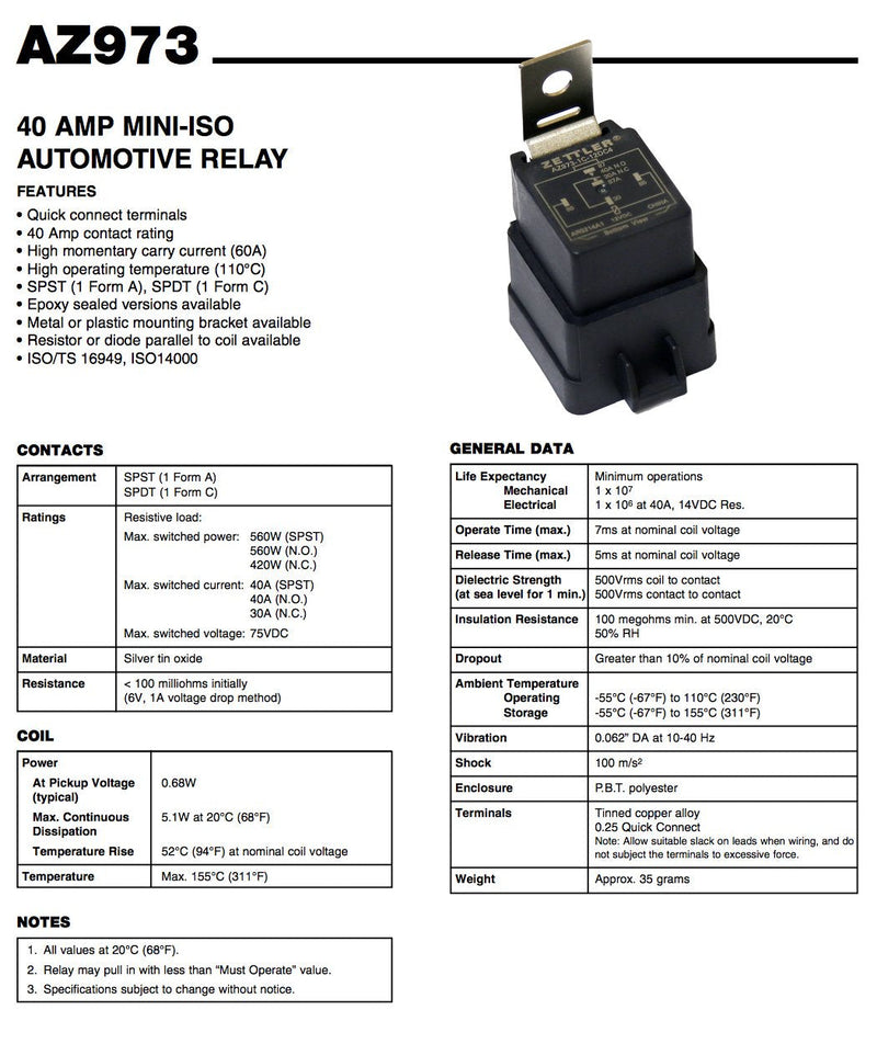 Power Trim Tilt Relay for Outboard Motor American Zettler (2-Pack) 2