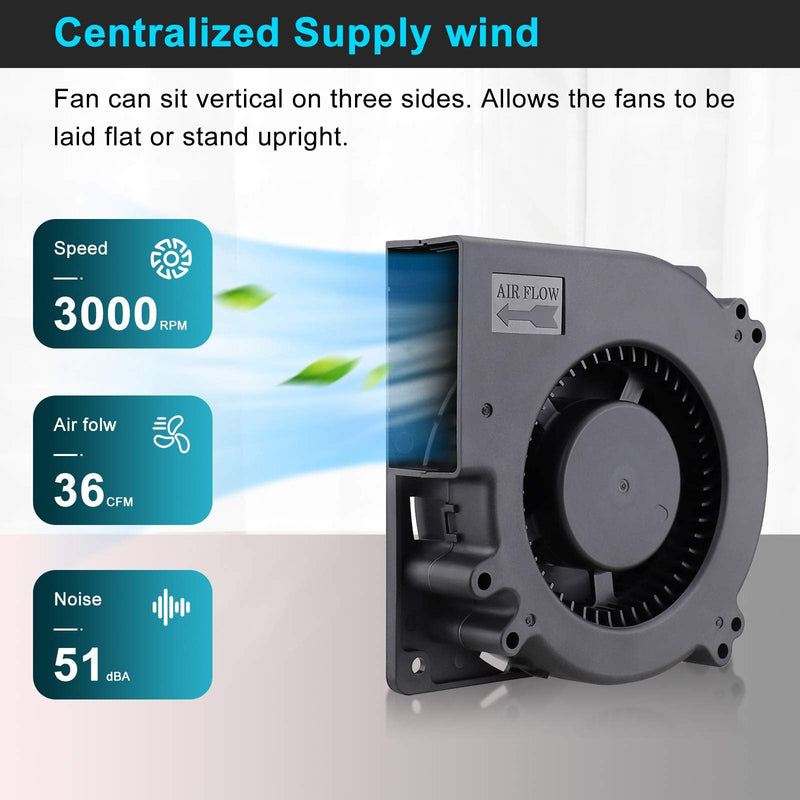 Wathai 120mm x 32mm 110V 220V AC Powered Fan with Speed Controller 4V to 12V, DC Dual Ball High Airflow Blower Centrifugal Fan 120x32mm 100-220v with Speed Controller