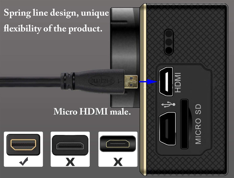 [AUSTRALIA] - zdyCGTime Micro hdmi Type d to Micro hdmi Cable,High Speed 4k Micro to Micro HDMI Male HD Video Connection line,Connect Smart Phones, Tablets, Cameras,Other Equipment.(M/M 30cm)(D/D) D/D 
