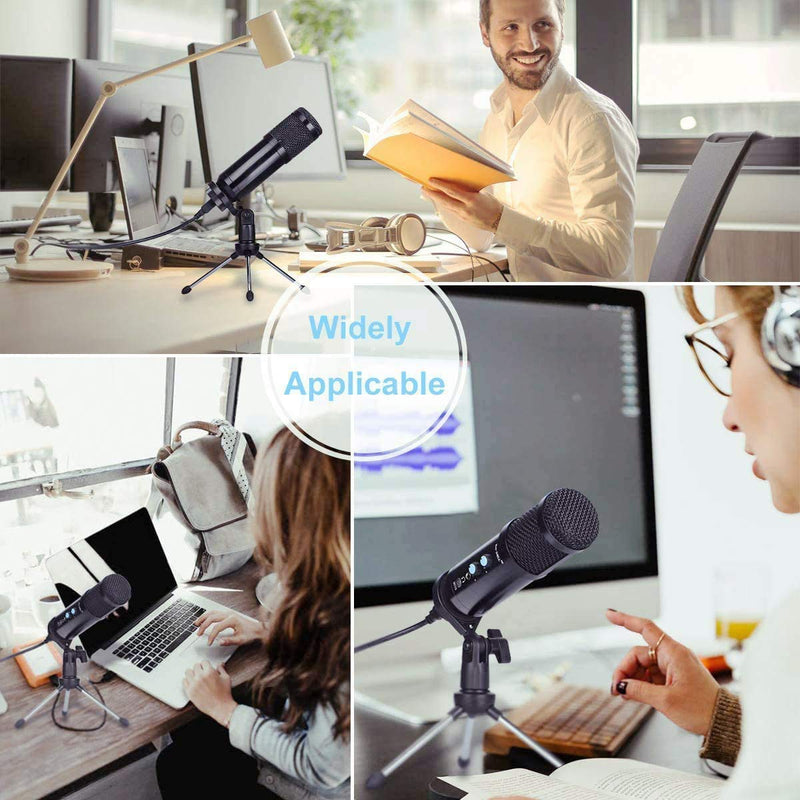 Mrkyy USB Microphone for Computer, Podcast Condenser Recording Microphone for Laptop MAC & Windows, Professional Cardioid Studio Mic for Gaming, Broadcasting,Chatting,YouTube,Voice Overs and Streaming