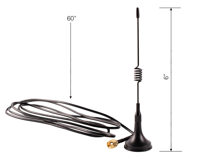 Shopcorp 433 MHz Unity Gain Omni, 6 Inches Antenna with Magnetic Base and Male SMA Connector Antenna Kit – Impedance 50 Ohms Garage Gate Door Opener Antenna